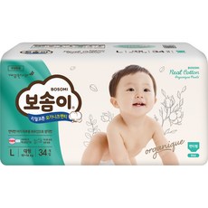 BOSOMI 棉質褲型尿布 男童款, L, 34片