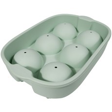 LIFE LANCE 韓國製6格球型矽膠製冰盒 + 附蓋, 薄荷綠, 1個