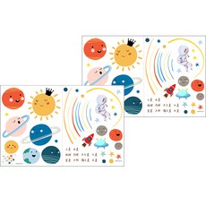 Artihome 太陽系行星牆貼漢字 2p, 混色