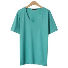 플랜데이 여성용 멜론 심플 스타일 유넥 깔끔 반팔 티셔츠