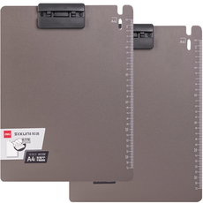 deLi 得力 霧面現代設計 3合1 筆筒尺多功能文件板 A4 P64, 2個, 棕灰色