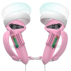 高檔Oculus Quest 2 Kiwi 4代控制器握把套左右套組粉色, 1套, 單品