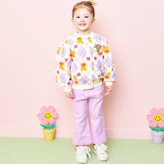 HEJMINI 女童款鬱金香兔子圖案微喇叭棉褲