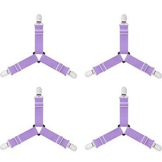 침대 시트 밀림방지 멜빵 고정 집게핀 4p, 퍼플, 1개