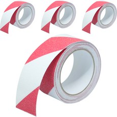 Mr Market Stairs 防滑防滑膠帶 5cm x 5m 白+紅, 4個