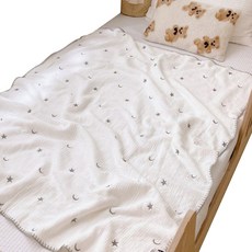 Baby Jerry Mom 優質棉質刺繡毯子, 03 Silver Moon