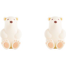 자취남녀 북극곰 칫솔 홀더, 크림, 2개