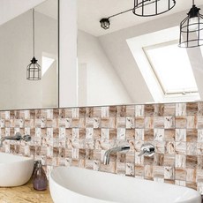 Quardi 磁磚貼紙 20入, 棋盤格 米色