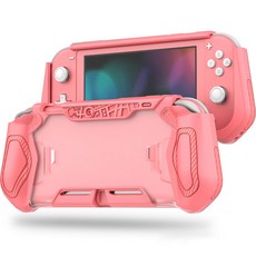 UPMARKET 任天堂 Switch Lite 握把防撞TPU保護殼, 1個, 粉紅珊瑚