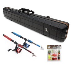 싸파 플레이 체험 프리미엄 낚시대 세트 180, 레드, 블루