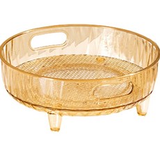 다퍼세일즈 투명 화장품 다용도 정리함 회전형, 옐로우, 1개