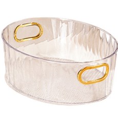 다퍼세일즈 화장품 보관함 다용도 정리함 타원형, 투명, 1개