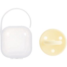 Motherworks 全矽膠奶嘴 安撫奶嘴 + 奶嘴盒, 1個, 新生兒用, 奶油白