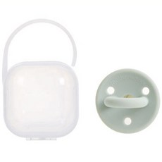 Motherworks 全矽膠安撫奶嘴 附收納盒, 鼠尾草綠, 新生兒用, 1個