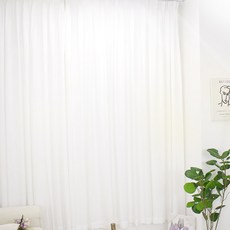 Mont-Noble 蝴蝶褶加厚長度可調雪紡窗簾, 白色