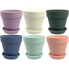 Scent Garden 會呼吸的粉彩感性陶盆6件組, 混色, 1套