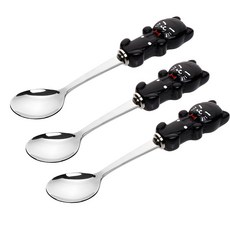 Plara 幼兒貓勺, 黑色, 勺子 3p