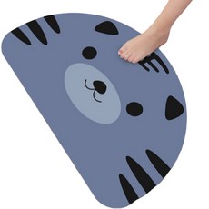 Off-You 老虎硅藻土腳踏墊, 1個, 藍色