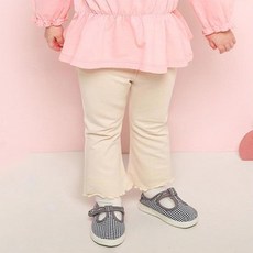 milk mile 童款木耳滾邊喇叭長褲