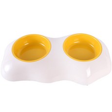 마크툴 반려동물 계란모양 식기 더블볼, 화이트, 1개