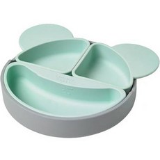 Glasslock 格拉氏洛克 嬰兒分離式矽膠餐盤, 藍色, 1個