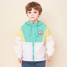 JELISPOON 童款時尚舒適拼色連帽防風外套
