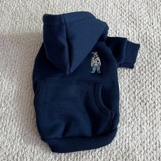 bydamsoomi 狗狗泰迪熊刷毛連帽衫, 海軍藍
