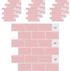 예쏘 3D 에폭시 입체 타일 시트지 10p, 010 베이비핑크