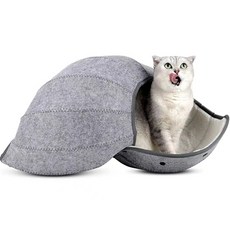 디모어 고양이 펠트천 숨숨집 터널 놀이터, 그레이 + 화이트, 1개