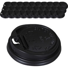 SWAN 拋棄式熱飲杯蓋 可開關式 10號 黑色, 平面型, 1個