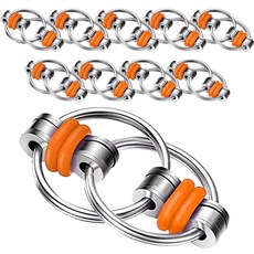 Simple&Glow 旋轉環益智手指玩具 10入, 橘色, 10個