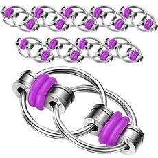 Simple&Glow 旋轉環益智手指玩具 10入, 紫色, 10個