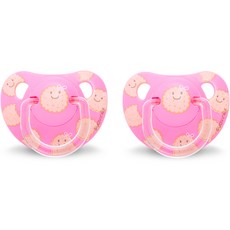 suavinex 蘇維妮 快樂兔子人體工學安撫奶嘴 乳膠 2入, 第2階段(6個月以上), 可愛餅乾粉