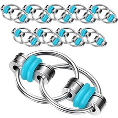 Simple&Glow 旋轉環益智手指玩具 10入, 天藍色, 10個