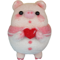 藝術世界 DIY 羊毛氈小豬製作套組, 少女小豬, 1套