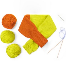 Mellow Sleeve 迷你圍巾編織套組, 1套, 肉桂黃綠