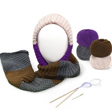 Mellow 嬰兒連帽圍巾編織套組, 1套, 混合色