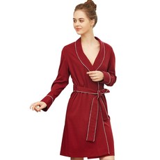 Lagenda 女用長袖綁帶浴袍 XL, 1個, 紅色