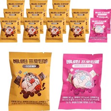 BENETEIN 巧克力蛋白球 黑巧克力風味 30g 12入+巧克力蛋白球 草莓風味 30g 3入, 1組
