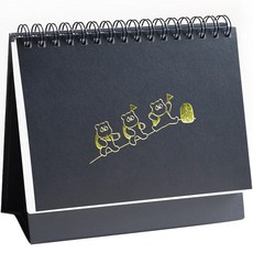 Rihoon 學習小熊待辦清單每週桌上型計畫本, 1個, 黑色