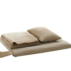 lolbaby 嬰幼兒棉質午睡棉被枕頭睡墊組, 櫻桃米色