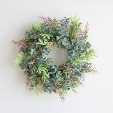 So&Young 尤加利人造花環, 紅色 S