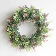 쏘앤영 尤加利人造花環 L, 紅色