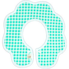 베이키즈 유아용 양면 롤링 턱받이, 28체크그린, 1매, 1개