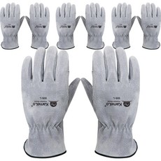 KameLo 皮革工作手套 808-L, 灰色, 4套