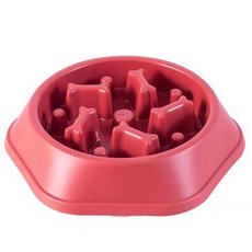 비비에라 반려동물 과식방지 밥그릇 18.5 x 22.2 x 4.5 cm, 레드, 1개