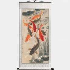 Marketpia風水算命捲軸掛式09巴丹鯉魚招財