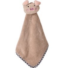 Alleophom DM 可愛小豬廚房擦手巾, 1個, 米色