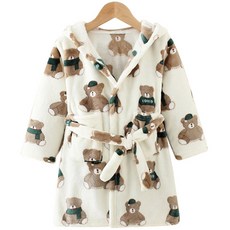 EnvyKids 兒童熊熊超細纖維浴袍 M, 1個, 混合顏色