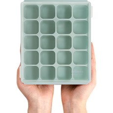 Petinube 韓國製造 矽膠嬰兒副食品多功能分裝盒 20格, 海洋藍, 1個